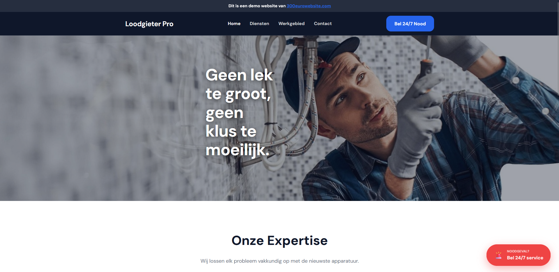 Loodgieter website voorbeeld